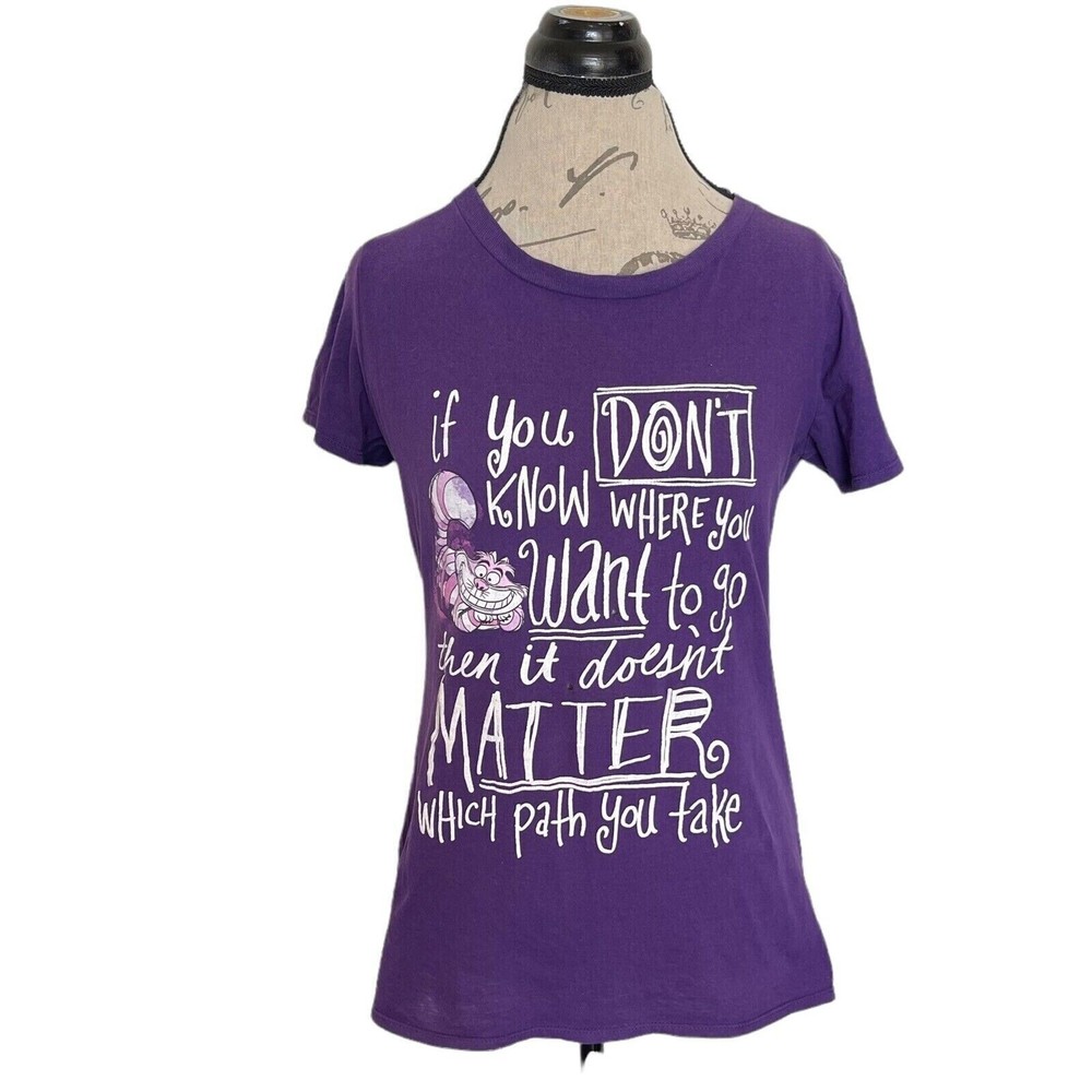 Disney Top Blouse Purple Size Large  Short Sleeve Graphic Print Disneyland